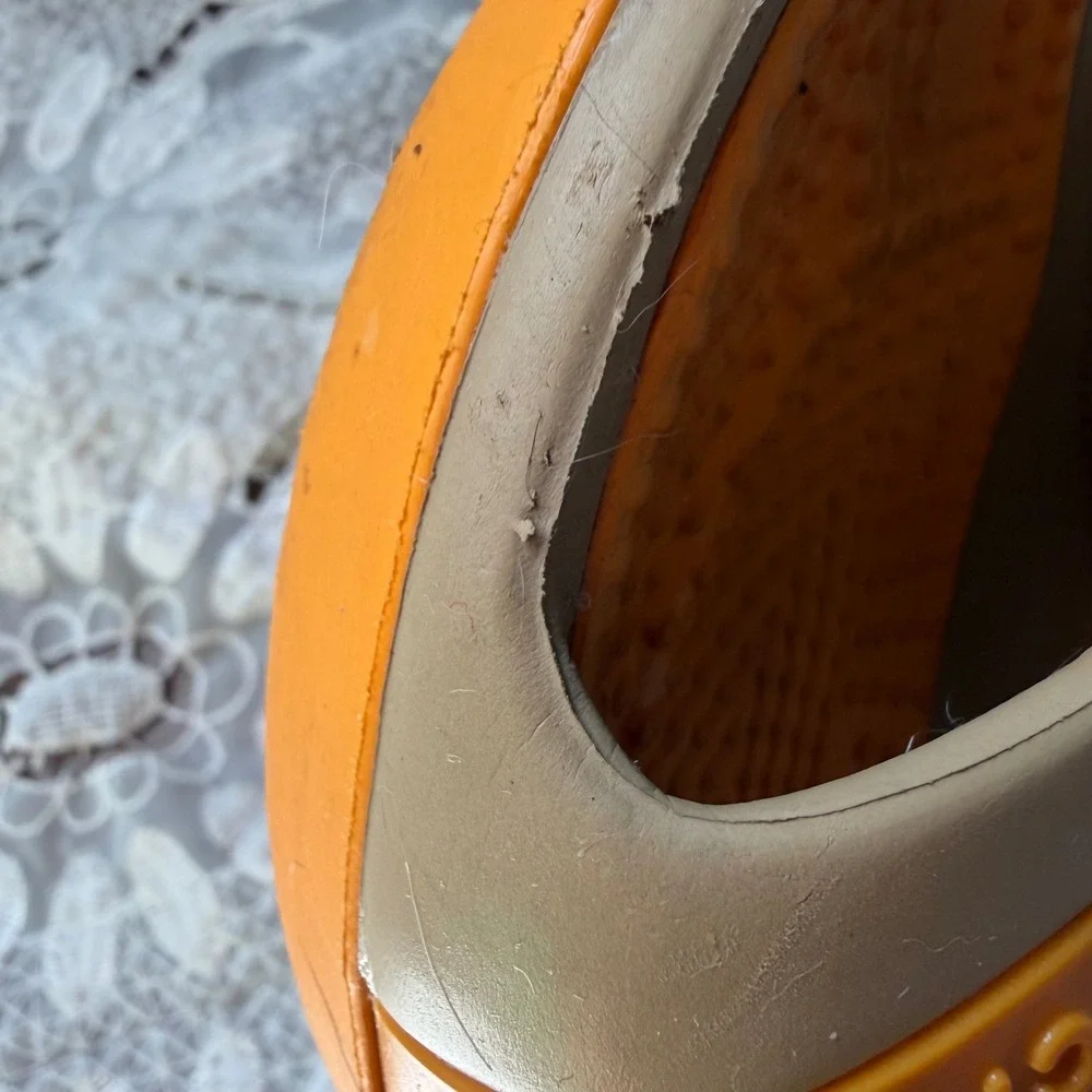 Y2K Crocs Wedge Sandals Womens 9 Orange Tan Slide Platform Shoes 1109